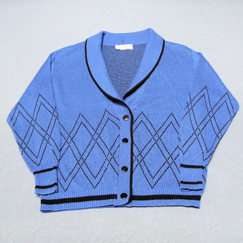 VIVANTI SWEATER AND SKIRT SET ACRYLIC/POLY BLEND, ROYAL BLUE, 6 VINTAGE